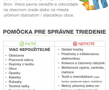 Aktuality / Triedenie textilného odpadu - pomôcka - foto