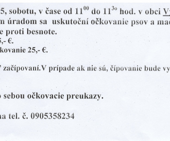 Aktuality / Očkovanie proti besnote - foto