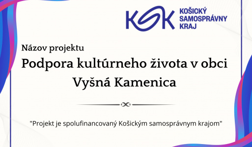 Výzva ID/2025 - malé obce Podpora kultúrneho života v obci Vyšná Kamenica