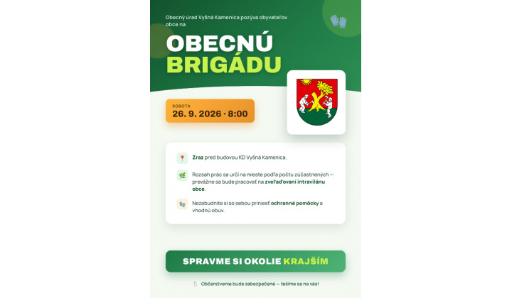 Obecná brigáda 26. september 2026